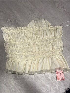 Ruffle Crop Top - Light Cream